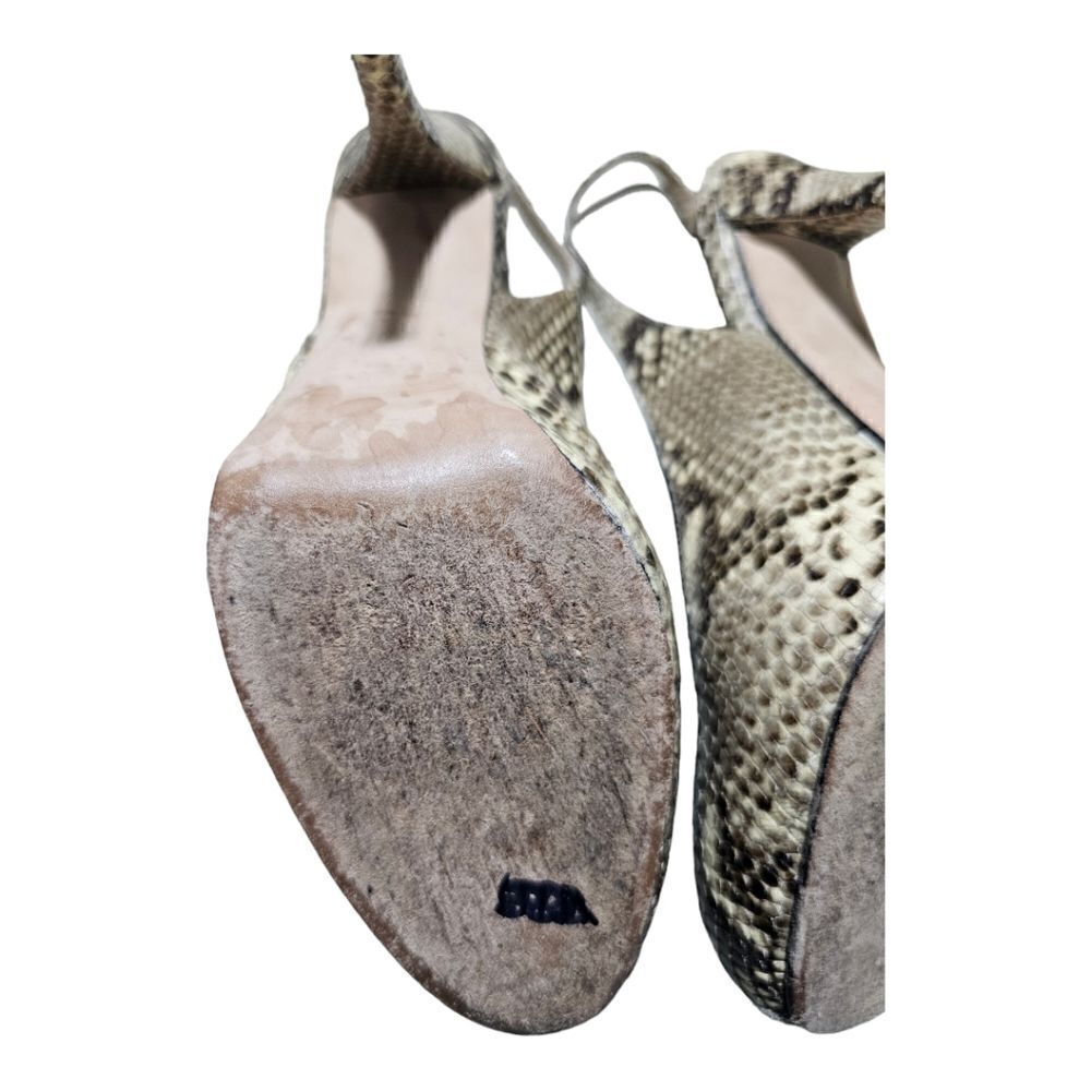 Stuart Weitzman Snakeskin Print Open Toe Platform… - image 6